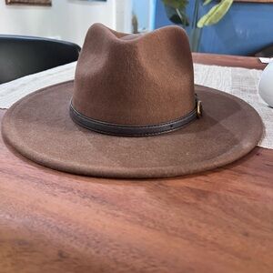 Elegant Brown Hat with Black Band